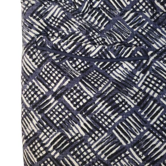 Cartonnier Geometric Woven Print Charlie Cropped Ankle Trouser Pants Blue Size 2 - Picture 10 of 12